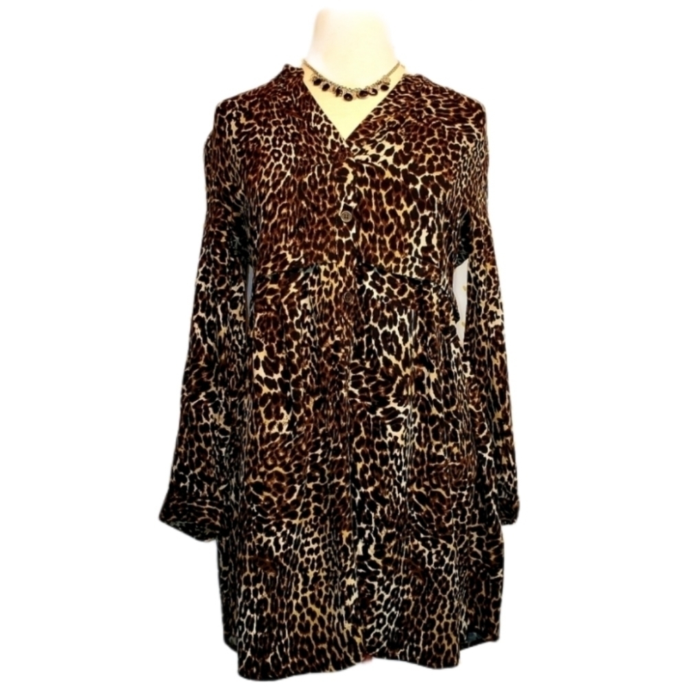 NWT Zara Leopard Print Tunic Shirt Dress